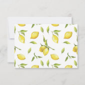 Lemons Blossom Greenerity Wedding RSVP Card Karte (Rückseite)