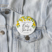 Lemons Blossom Greenery Baby Shower Button (Beispiel)
