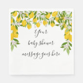 Lemons Blossom Greenery Baby Shownachricht Serviette (Vorderseite)