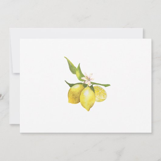 Lemons Blossom Greenery ENGAGEMENT PARTY Einladung (Rückseite)