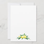 Lemons Blossom Greenery NEUTRAL Baby Dusche Einladung (Rückseite)
