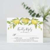 Lemons Blossom Greenery RSVP Card mit Wahlmöglichk Karte (Stehend Vorderseite)