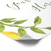 Lemons Blossom Greenery Sign Poster (Ecke)