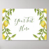 Lemons Blossom Greenery Sign Poster (Vorne)