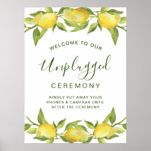 Lemons Blossom Greenery Unplugged Wedding Zeremoni Poster