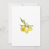 Lemons Blossom Grüne Aquarelldusche Einladung (Rückseite)
