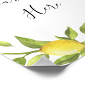 Lemons Blossom Grüne Aquarellzeichen Poster (Ecke)
