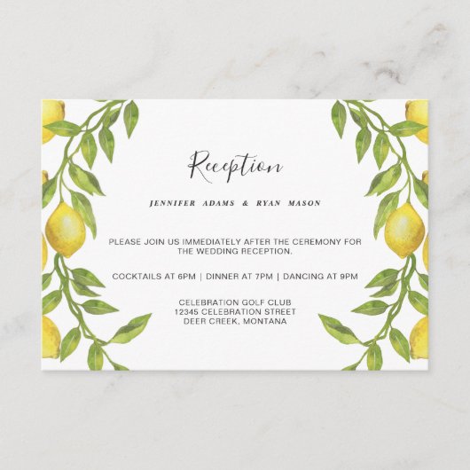 Lemons Blossom Grüne Blumenzwiebelempfehlung Begleitkarte (Vorderseite)