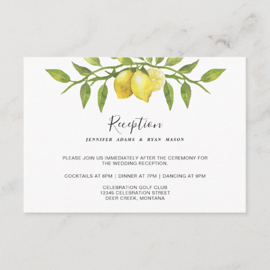 Lemons Blossom Grüne Blumenzwiebelempfehlung Begleitkarte (Vorderseite)