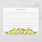 Lemons Blossom Grüne Brautparty Rezept Karte (Rückseite)