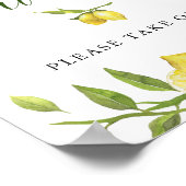 Lemons Blossom Grüne Gastgeschenk Hochzeit Schild (Ecke)