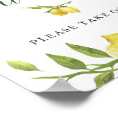 Lemons Blossom Grüne Gastgeschenk Hochzeit Schild (Ecke)