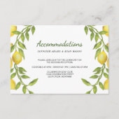 Lemons Blossom Grüne Hochzeitsunterkünfte Begleitkarte (Vorderseite)