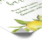 Lemons Blossom Grüne Mimosa Bar Sign Poster (Ecke)