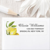 Lemons Blossom Grüne Wasserfarben Rücksendeadresse (Insitu)