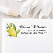 Lemons Blossom Grüne Wasserfarben Rücksendeadresse (Insitu)