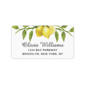 Lemons Blossom Grüne Wasserfarben Rücksendeadresse Adressaufkleber (Vorne)