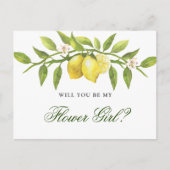Lemons Blossom Rustikal wirst du mein Blumenmädche Postkarte (Vorderseite)