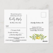 Lemons Blossom Wedding RSVP mit Essensauswahl Postkarte (Rückseite)