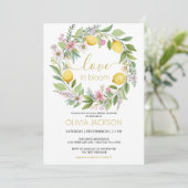 Lemons & Blossoms Spring Garden Bridal Shower Einladung (Stehend Vorderseite)