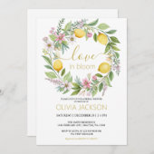 Lemons & Blossoms Spring Garden Bridal Shower Einladung (Vorne/Hinten)