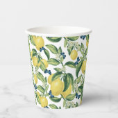Lemons Blue Butterfells Botanical Baby Shower Pappbecher (Vorderseite)