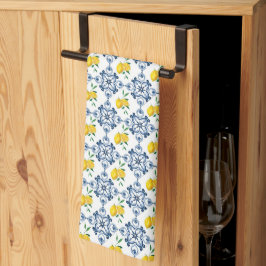 Lemons & Blue marokkanische Fliesenmuster Geschirrtuch