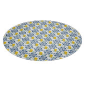 Lemons & Blue marokkanische Fliesenmuster Schneidebrett (Ecke)