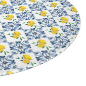 Lemons & Blue marokkanische Fliesenmuster Schneidebrett (Ecke)