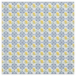 Lemons & Blue marokkanische Fliesenmuster Stoff