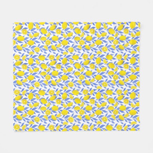 Lemons Blue Mediterranean Fleecedecke (Vorderseite (Horizontal))