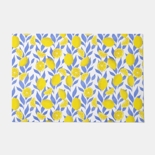 Lemons Blue Mediterranean Fußmatte (Vorderseite)