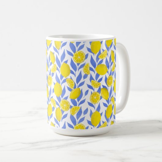 Lemons Blue Mediterranean Kaffeetasse (VorderseiteRechts)