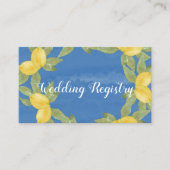 Lemons Blue Paint Wedding Registrierungskarte Visitenkarte (Vorderseite)