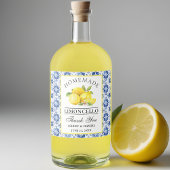 Lemons Blue Tile Limoncello Alkoholflaschenetikett