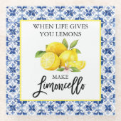 Lemons Blue Tile Limoncello Glasuntersetzer (Vorderseite)
