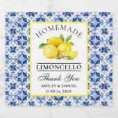 Lemons Blue Tile Limoncello Schaumweinetikett (Einzelnes Label)