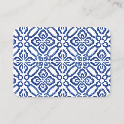 Lemons Blue Tiles Diaper Raffle Boy Baby Dusche Begleitkarte (Rückseite)