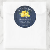 Lemons Blue Wood Wedding Danke Limoncello Runder Aufkleber (Tasche)