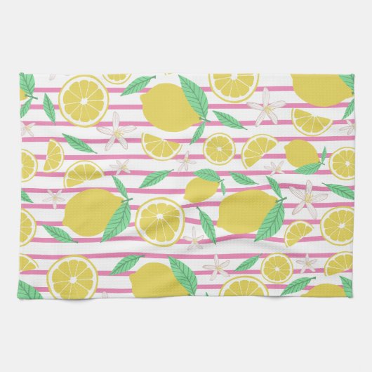 Lemons Blume Lemonade Strickmuster Geschirrtuch (Horizontal)