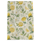 Lemons & Blume Muster Geschenktasche Mittlere Geschenktüte (Rückseite)