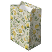Lemons & Blume Muster Geschenktasche Mittlere Geschenktüte (Rückseite Schrägansicht)
