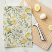 Lemons & Blume Pattern Küchentuch (Viertel Falte)