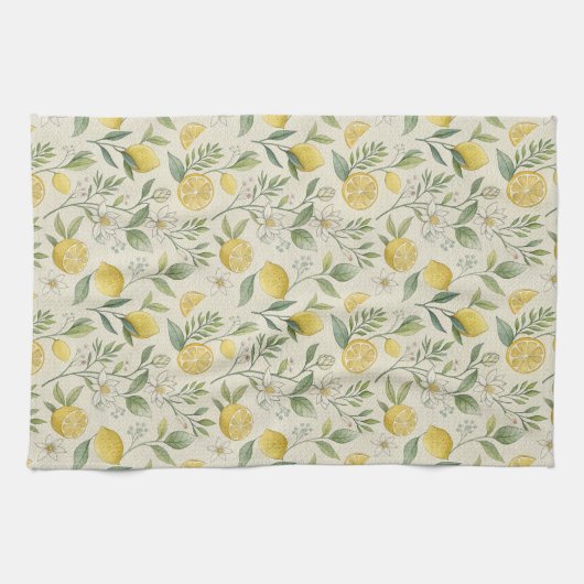 Lemons & Blume Pattern Küchentuch (Horizontal)
