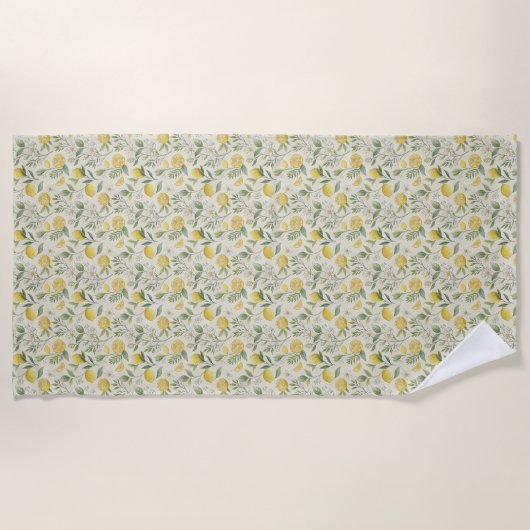 Lemons & Blume Pattern Strandtuch (Vorderseite)