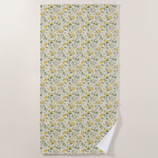 Lemons & Blume Pattern Strandtuch (Vorderseite)