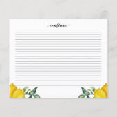 Lemons Brautparty Rezept Card (Rückseite)