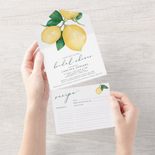 Lemons Brautparty Rezept Karte Abziehen Einladung