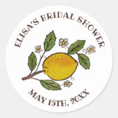 Lemons BRAUTPARTY Rustikales CUSTOM Runder Aufkleber (Vorderseite)