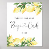 Lemons Brautparty signieren Rezept Karten Hier Pla Poster (Vorne)